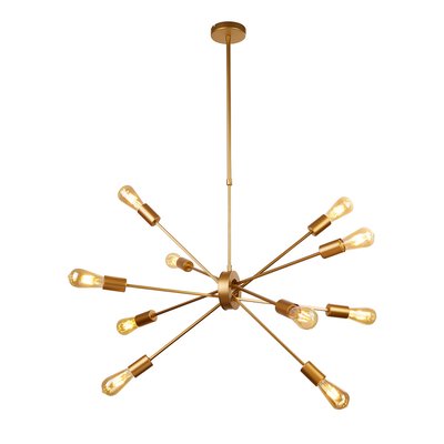 Matt Gold Starburst Ceiling Pendant with 10 Lights SO'HOME