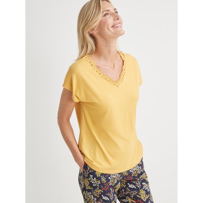 Tee-shirt encolure V macramé DAXON