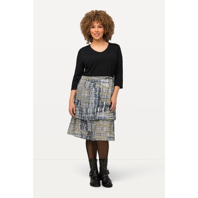 Robe trapèze en jersey, jupe plissée ULLA POPKEN