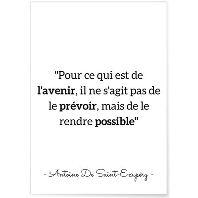 Affiche Antoine Saint-Exupéry : 'Pour ce qui est de l'avenir...' L'AFFICHERIE