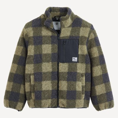 Gilet zippé en polaire, col montant, motif à carreaux LA REDOUTE COLLECTIONS
