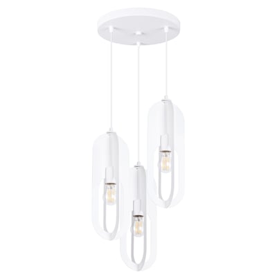 Suspension Acier Blanc E27 3 Nicus EDEN
