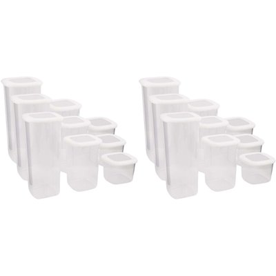 Boîte de conservation en plastique blanc Box 18 pièces HANAH HOME