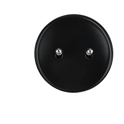 Double Interrupteur Simple Va Et Vient Iris Noir Satin MODELEC