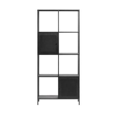 Bibliothèque 2 portes, 6 niches en métal H180cm - ABEL DRAWER