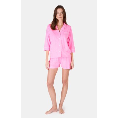 Pyjama court boutonné en coton uni, Fluo ARTHUR