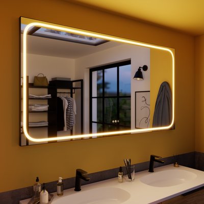 Miroir avec lumières intégrées en verre REMIX SENSEA