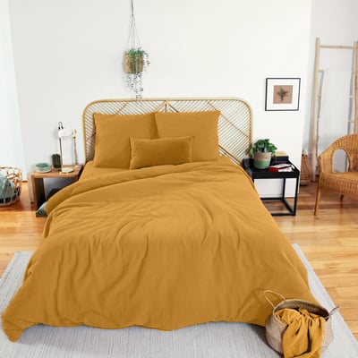 Parure housse de couette en gaze de coton unie, OZEN C DESIGN HOME TEXTILE
