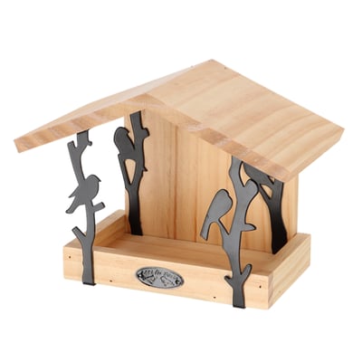 Mangeoire murale en bois motif oiseaux ESSCHERT DESIGN