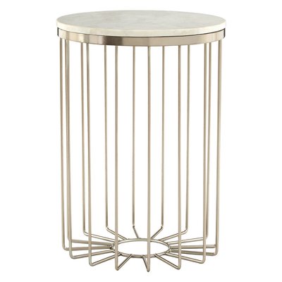 Iron Side Table in White Marble SO'HOME
