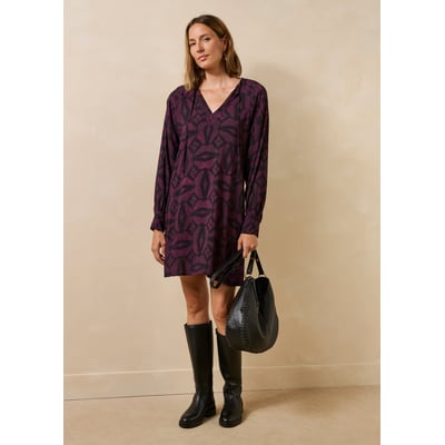 Robe manches longues encolure tunisienne en LA FEE MARABOUTEE
