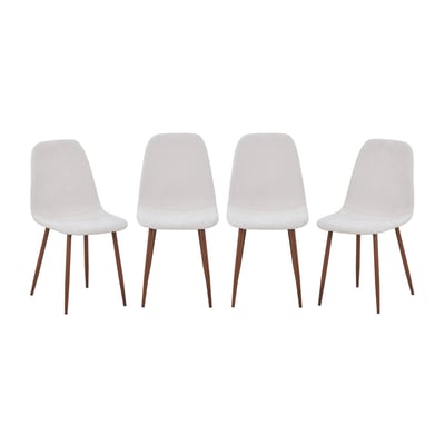 Chaise décor bois teinte noyer et tissu (lot de 4) VERA SWEEEK