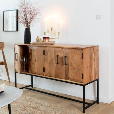 Buffet en bois d'acacia et métal  AVA MADE IN MEUBLES 