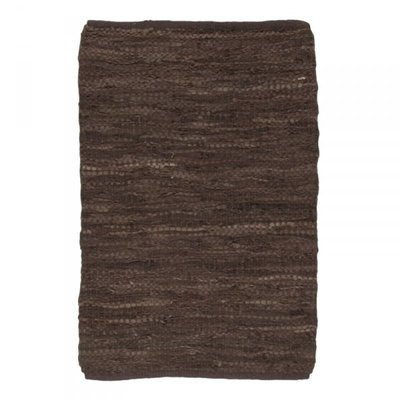 Tapis en cuir tressé chocolat THE DECO FACTORY