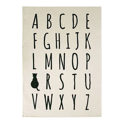 Tapis de salon enfant imprimé alphabet et chat COTTON ALPHA THE DECO FACTORY
