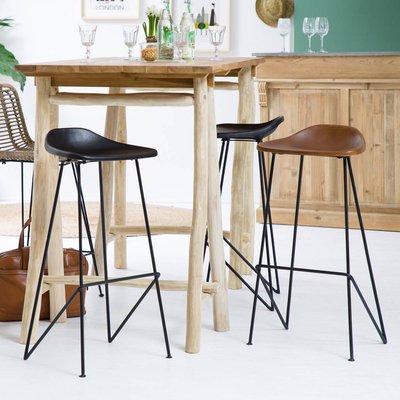 Tabouret de bar en cuir noir  ARCHI MADE IN MEUBLES 