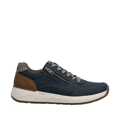 Baskets running bleu marine à talon plat et à lacets plats avec un zip RIEKER