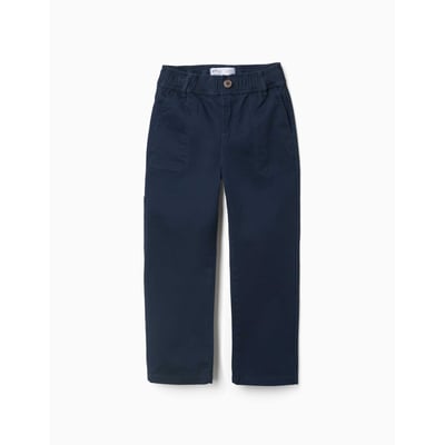Pantalon de charpentier en sergé avec taille élastiquée ZIPPY