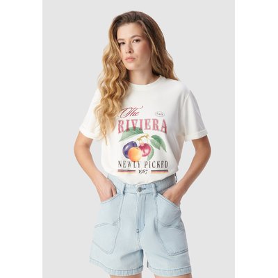 Tee-shirt col rond fantaisie fruits sérigraphie IKKS