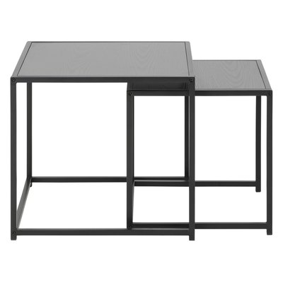 Duo de tables d'appoint encastrables en MDF et métal TOILINUX