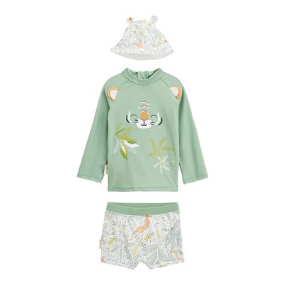 Maillot de bain bébé 2 pièces t-shirt de protection UV & boxer avec chapeau Kanha PETIT BEGUIN