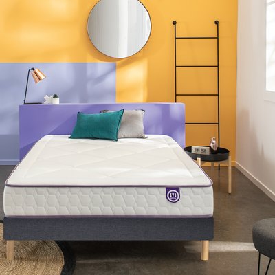 Set aus Taschenfederkernmatratze und Bettrahmen mit Lattenrost Full Bed MERINOS