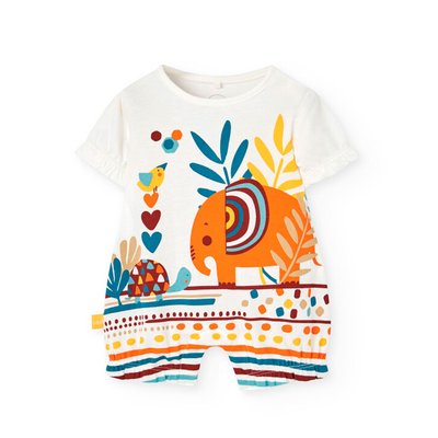 Barboteuse en coton avec imprimé BOBOLI