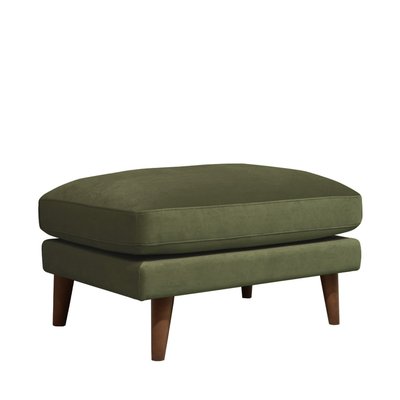 Pouf en velours pieds bois foncé - VILLABON DRAWER