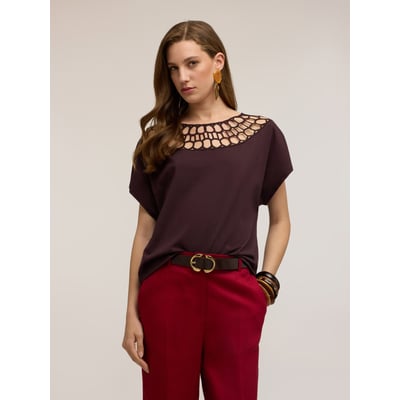 T-shirt avec finition effet dentelle MOTIVI
