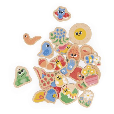 Magnets En Bois Jardin 24 Pcs JANOD