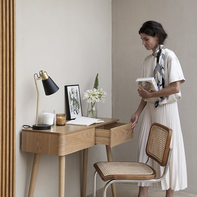 Console 100 cm 2 tiroirs - Bois - OGGI MAISON AUBERTIN