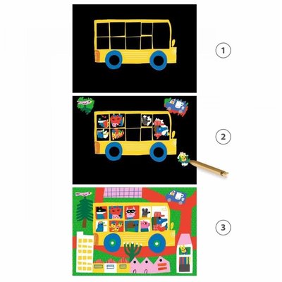 Carte a gratter des petits : les vehicules DJECO