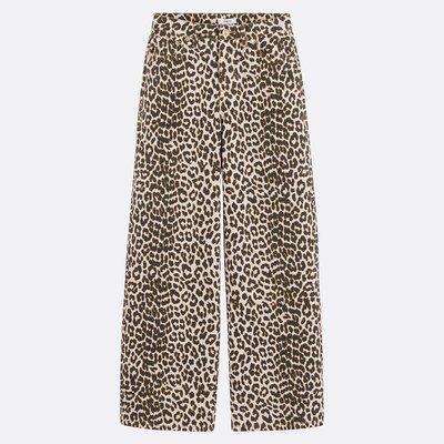Leopard print wide-leg trousers, ROBIN SUNCOO