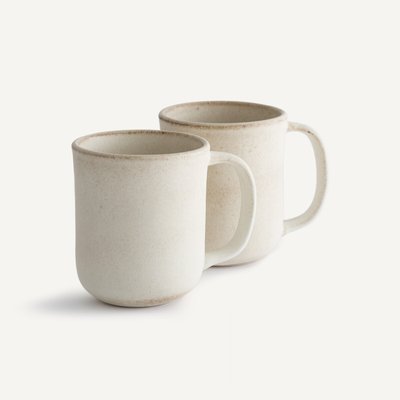 Lote de 2 mugs de gres esmaltado, Gandra AM.PM