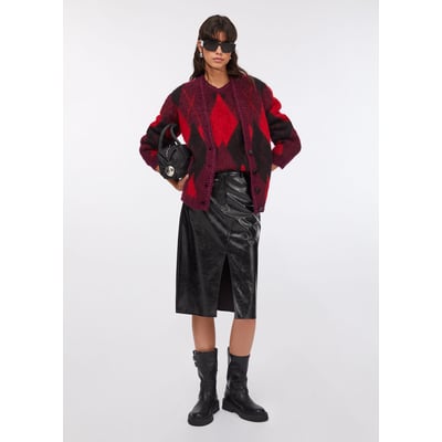 Cardigan à losanges en laine et alpaga LIU JO