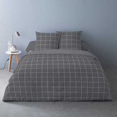 Housse de couette flanelle 100% coton + 2 taies d’oreiller DECORATIE