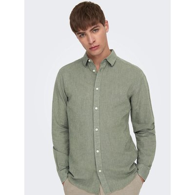 Camicia slim fit cotone lino ONLY & SONS