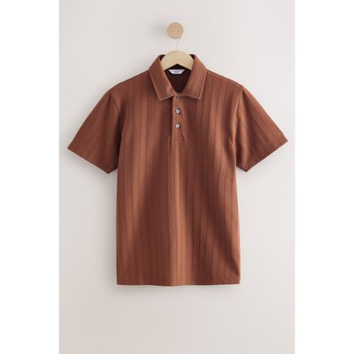 Polo 100 % coton texturé à col boutonné NEXT
