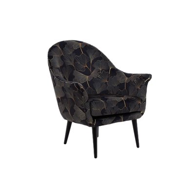 Fauteuil en velours peau de pêche aux motifs fleuris - NOAH AMADEUS