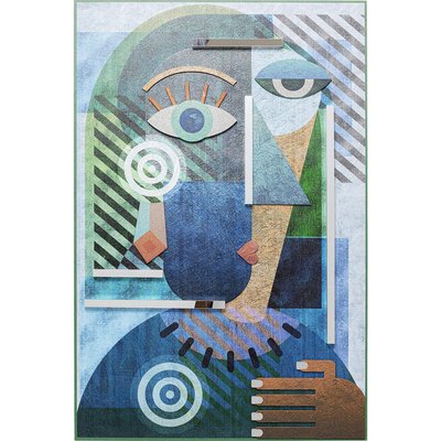 Tableau buste géométrique bleu 100x150cm KARE DESIGN