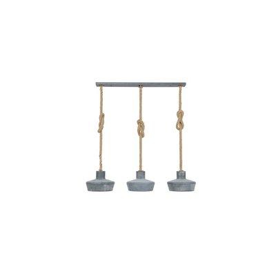 Suspension Triple en Acier avec Corde - MATHI DESIGN