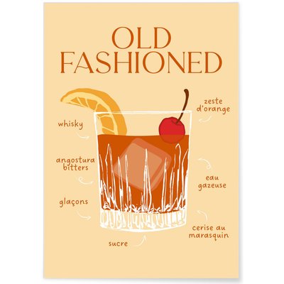Affiche Cocktail Old Fashioned 2 L'AFFICHERIE