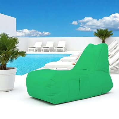 Grand pouf extérieur imperméable vert - avec poches ARTA PIER IMPORT