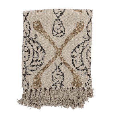 Plaid déco franges coton recyclé  FREDDY BLOOMINGVILLE