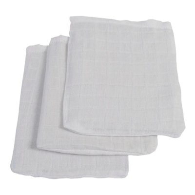 Lot de 3 gants de toilette gaze de coton Blanc JOLLEIN