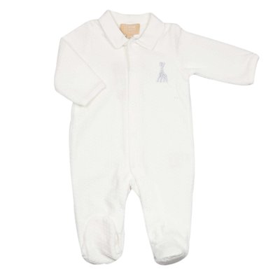 Pyjama naissance - Écru - Velours jacquard TROIS KILOS SEPT