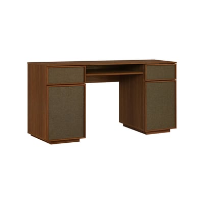 Bureau décor bois et tissu 2 portes 2 tiroirs 1 niche 140cm KUBA SWEEEK
