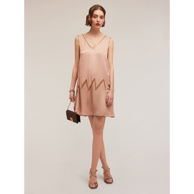 Robe en satin de viscose avec broderie de perles MOTIVI