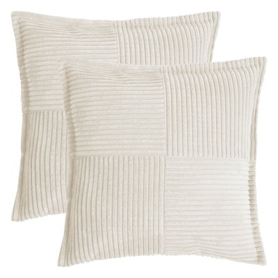 Housses de coussin velours cotelé SHARA PATCH-Lot de 2 MAGMA HEIMTEX