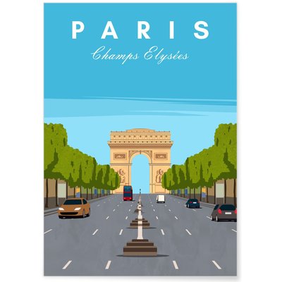 Affiche ville Paris - Champs Elysées L'AFFICHERIE